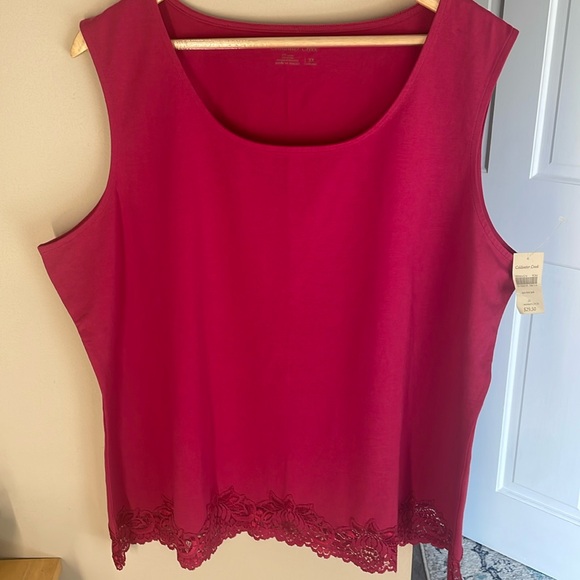 Coldwater Creek Tops - Coldwater Creek lace trim tank top